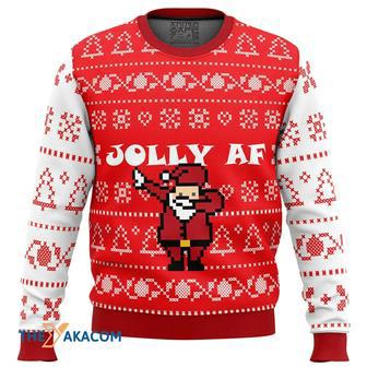 Jolly AF Gift For Fan Anime Christmas Ugly Sweater | Favorety CA