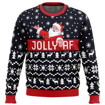 Jolly Af Santa Claus Ugly Christmas Sweater | Favorety