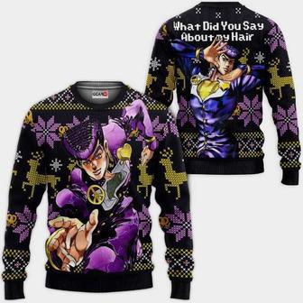 Josuke Higashikata Anime Jjba Xmas Ugly Christmas Knitted Sweater | Favorety UK