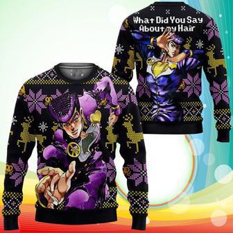 Josuke Higashikata Ugly Christmas Sweater Anime Jojo's Bizzare Adventure Xmas Gifts | Favorety