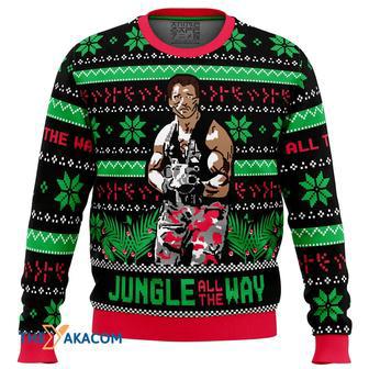 Jungle All The Way Arnold Schwarzenegger Gift For Fan Anime Christmas Ugly Sweater | Favorety DE