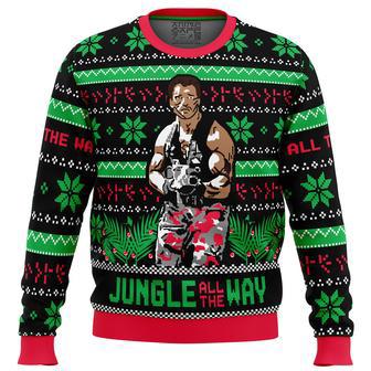 Jungle All The Way Arnold Schwarzenegger Ugly Christmas Sweater | Favorety AU