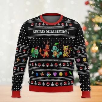 Kanto Starters Pokemon Ugly Christmas Sweater | Favorety CA