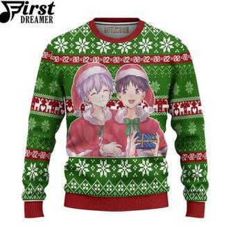 Kaworu x Shinji Anime Ugly Christmas Sweater Custom Neon Genesis Evangelion | Favorety AU