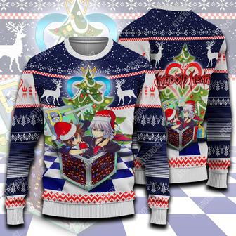 Kingdom Hearts Sweater Riku Sora Christmas Gift Box Dark Blue Ugly Sweater | Favorety DE