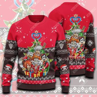 Kingdom Hearts Sweater Sora Kairi Riku Donald Goofy Red Ugly Sweater | Favorety CA