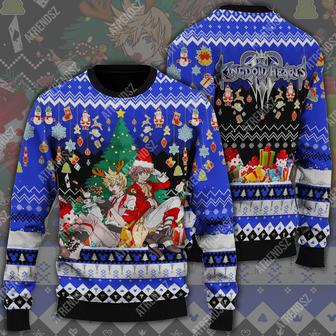 Kingdom Hearts Sweater Sora Ventus Christmas Tree Kingdom Hearts Logo Blue Ugly Sweater | Favorety AU