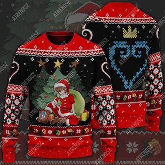 Kingdom Hearts Ugly Sweater Sora Under The Christmas Tree Black Red Sweater | Favorety