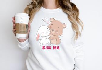 Kiss Me Valentine Sweatshirt Unisex Hoodie Kawaii Anime Hoodie - Bluefink | Favorety AU