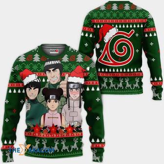 Konoha Team Guy Naruto Anime Green Custom Gift For Fan Anime Christmas Ugly Sweater | Favorety DE