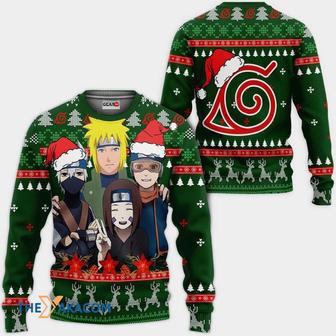 Konoha Team Minato Naruto Anime Green Custom Gift For Fan Anime Christmas Ugly Sweater | Favorety AU