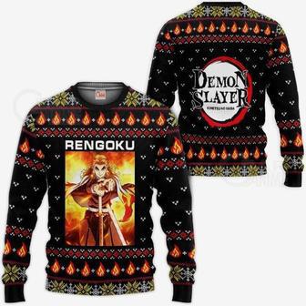 Kyojuro Rengoku Kimetsu Anime Xmas Ugly Christmas Knitted Sweater | Favorety UK