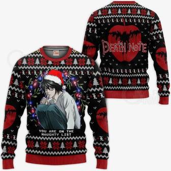 L Lawliet Ugly Christmas Death Note Anime Xmas Knitted Sweater | Favorety UK