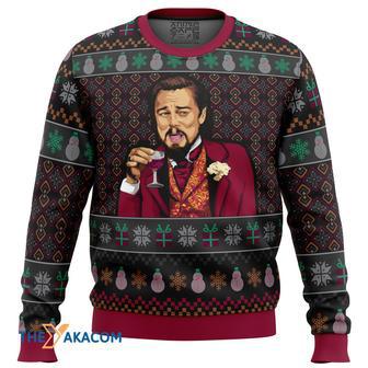 Laughing Leo DiCaprio Meme Custom Gift For Fan Anime Christmas Ugly Sweater | Favorety AU