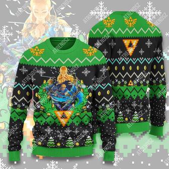 Legend Of Zelda Sweater Breath Of The Wind Link Zelda Wreath Ugly Sweater | Favorety UK