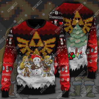 Legend Of Zelda Sweater Snowman Link Zelda Ugly Sweater Adult Unisex Colorful | Favorety AU