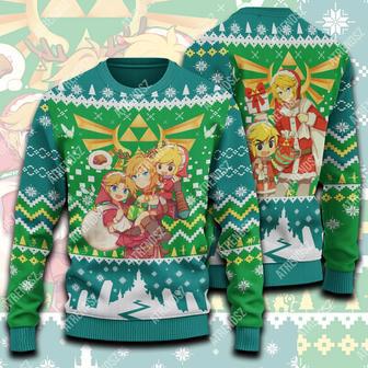 Legend Of Zelda Ugly Sweater Grown Up Chibi Link Sweater Colorful Unisex Adult | Favorety CA