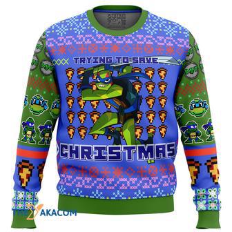 Leonardo Rise of the Teenage Mutant Ninja Turtles Gift For Fan Anime Christmas Ugly Sweater | Favorety CA