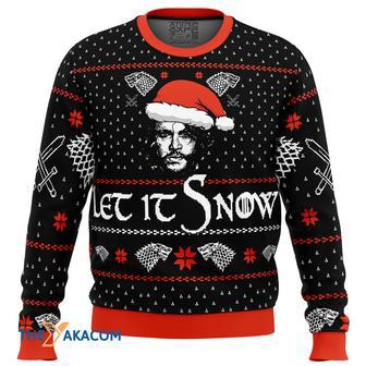 Let it Snow Jon Game of Thrones Gift For Fan Anime Christmas Ugly Sweater | Favorety UK