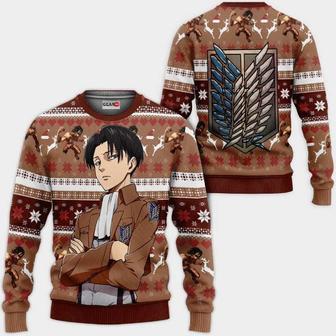 Levi Ackerman Anime Attack On Titan Xmas Ugly Christmas Knitted Sweater | Favorety CA