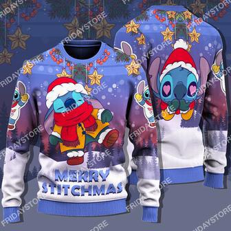 Lilo And Stitch Sweater Merry Stitchmas Adorable Christmas Ugly Sweater Amazing Cute Disney Stitch | Favorety UK