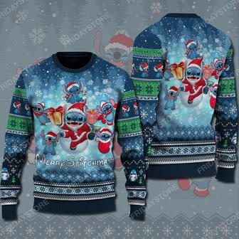 Lilo And Stitch Sweater Merry Stitchmas Christmas Pattern Ugly Sweater Amazing High Quality Disney | Favorety AU