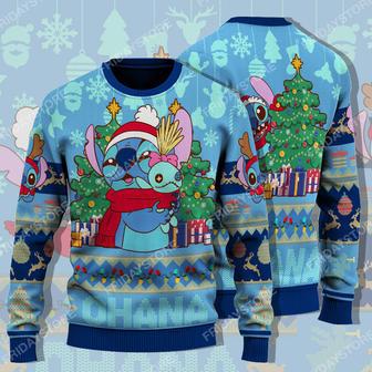 Lilo And Stitch Sweater Ohana Hug Christmas Ugly Sweater Amazing High Quality Disney Stitch Ugly | Favorety CA