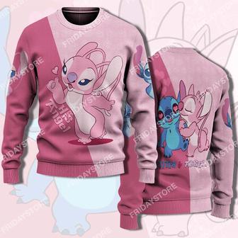 Lilo And Stitch Sweater Stitch Angel Blowing Kiss Couple Sweater Stitch Ugly Sweater Amazing Disney | Favorety