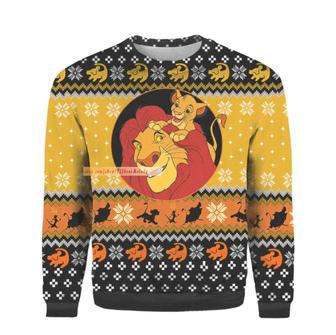 Lion King Yellow Christmas Ugly Wool Sweater Christmas Gift For Kid Adult | Favorety AU