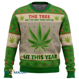 Lit This Year Weed Gift For Fan Anime Christmas Ugly Sweater | Favorety AU