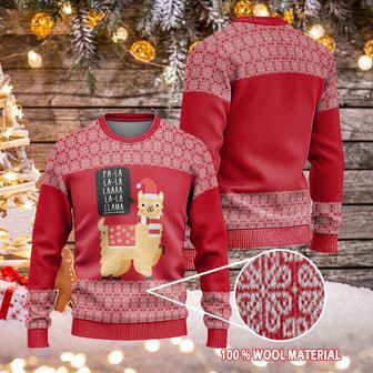 Llama Christmas Sweater Cute Fa La La La Llama Red Ugly Sweater | Favorety CA