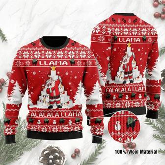 Llama Christmas Sweater Dabbing Santa Llama Falalala Llama Red Ugly Sweater | Favorety AU