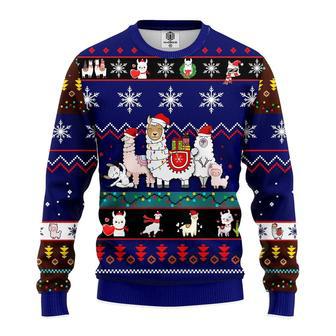 Llama Christmas Sweater Llama Family Blue Ugly Sweater | Favorety UK