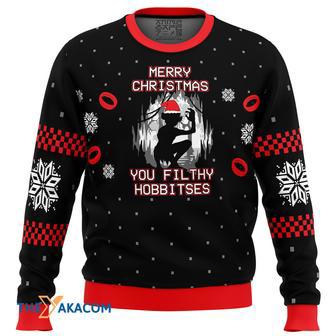 Lord of the Rings Filthy Hobitses Gift For Fan Anime Christmas Ugly Sweater | Favorety