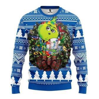 Los Angeles Dodgers Grinch Hug Christmas Ugly Wool Sweater Christmas Gift For Kid Adult | Favorety CA