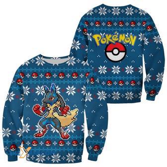 Lucario Anime Pokemon Custom Gift For Fan Anime Christmas Ugly Sweater | Favorety DE