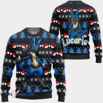 Lucario Custom Anime Pokemon Gift For Fan Anime Christmas Ugly Sweater | Favorety CA