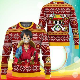 Luffy Ugly Christmas Sweater Wano One Piece Anime Xmas Gifts | Favorety DE