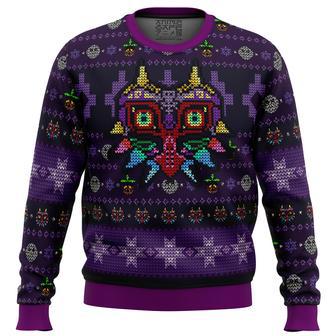 Majoras Mask Seamless Pattern Legend of Zelda Ugly Christmas Sweater | Favorety DE