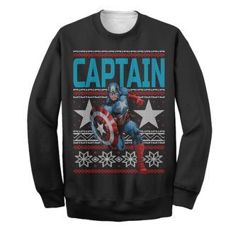 Marvel Sweater CA Ugly Christmas Long Sleeve Printing Awesome High Quality Marvel CA Sweatshirt | Favorety UK