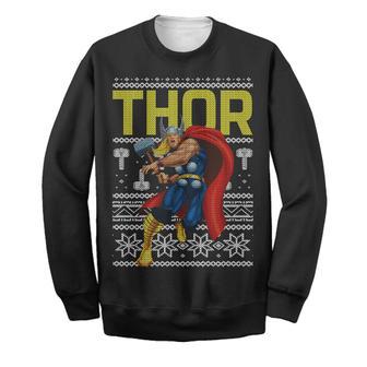 Marvel Sweater God Of Thunder Ugly Christmas Long Sleeve Printing High Quality Marvel Thor Sweatshirt | Favorety DE