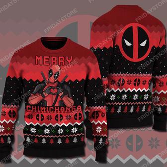 Marvel Ugly Sweater DeadPool Merry Chimichanga Funny Christmas Sweater | Favorety AU