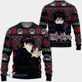 Megumi Fushiguro Anime Jujutsu Kaisen Black with Pattern Custom Gift For Fan Anime Christmas Ugly | Favorety CA