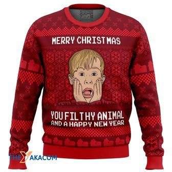 Merry Christmas Home Alone Gift For Fan Anime Christmas Ugly Sweater | Favorety UK