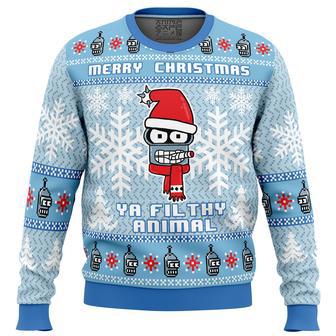 Merry Christmas Ya Filthy Animal Futurama Ugly Christmas Sweater | Favorety UK