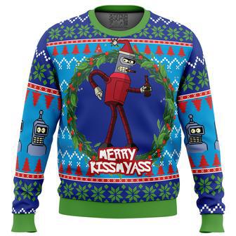 Merry Kissmyass Futurama Ugly Christmas Sweater | Favorety UK