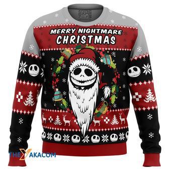 Merry Nightmare The Nightmare Before Christmas Gift For Fan Anime Christmas Ugly Sweater | Favorety AU