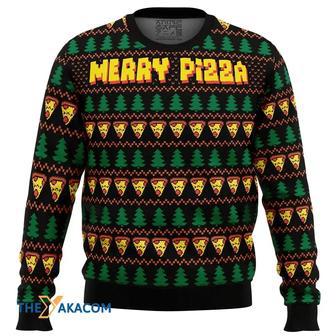 Merry Pizza Custom Gift For Fan Anime Christmas Ugly Sweater | Favorety