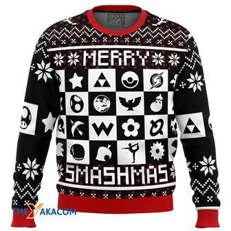 Merry Smashmas Super Smash Bros Gift For Fan Anime Christmas Ugly Sweater | Favorety DE