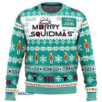 Merry Squidmas Squid Game Gift For Fan Anime Christmas Ugly Sweater | Favorety CA